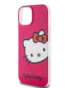 Чехол для iPhone 15 ударопрочный с принтом Kitty Head розовый Hello kitty