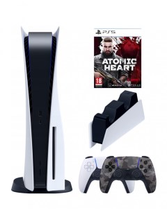 Игровая приставка PlayStation 5 3 ревизия 2 й геймпад камуфляж зарядное Atomic Sony