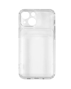 Чехол накладка силикон Crystal для iPhone 13 с кардхолдером прозрачный Ibox