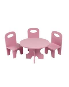 Набор мебели для кукол PFD120 38 Классика стол стулья розовый Paremo