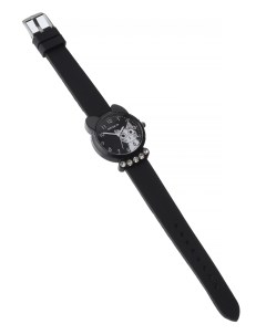 Детские наручные часы 6КК с камнями для девочки черные World of accessories