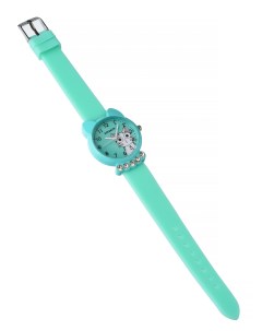 Детские наручные часы 6КК с камнями для девочки бирюзовые World of accessories