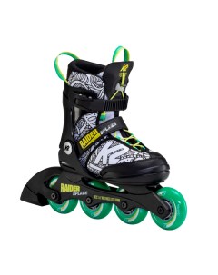 Коньки роликовые Skates RAIDER SPLASH 30F0116 1 1 S детские чёрно зеленый S 1 шт K2