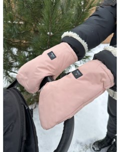 Варежки муфты 4 для коляски на липучках розовый Luxmom