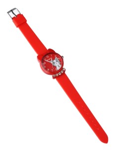 Детские наручные часы 6КК с камнями для девочки красные World of accessories