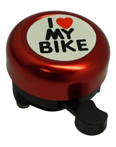 Звонок велосипедный 53мм I LOVE MY BIKE красный алюминий пластик China