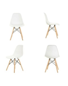 Комплект стульев 4 шт для кухни в стиле EAMES DSW молочный Leon group