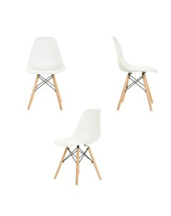 Комплект стульев 3 шт для кухни в стиле EAMES DSW молочный Leon group