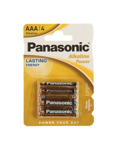 Батарейка алкалиновая Alkaline Power AAA LR03 4BL 1 5В блистер 4 шт Panasonic