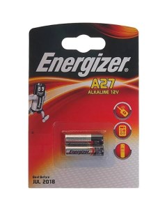 Батарейка A27 MN27 12V пульт сигнализации блистер 2шт Alkaline 1шт Energizer