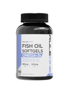 Омега 3 Рыбий жир Omega 3 Fish Oil капсулы 100 шт Rule one