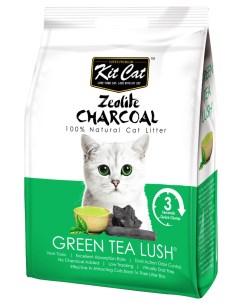 Комкующийся наполнитель Zeolite Charcoal Green Tea Lush цеолитовый 4 кг Kit cat