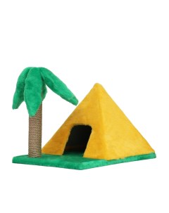 Домик для кошек Пирамидка с когтеточкой Пальма 38 х 40 х 61 см Nobrand
