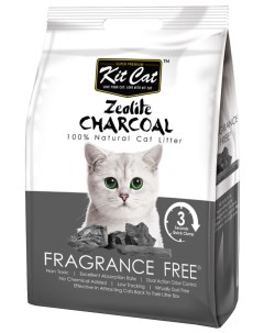 Комкующийся наполнитель Zeolite Charcoal Frangrance Free цеолитовый 4 кг Kit cat