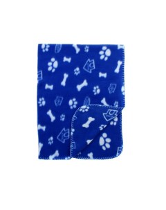 Подстилка плед для собак и кошек Косточки синий белый 60 х 70 см Bentfores