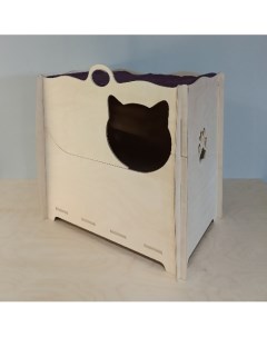 Домик для кошек и собак Соня родильный фанера без покраски 70x45 см Ляпота для кота