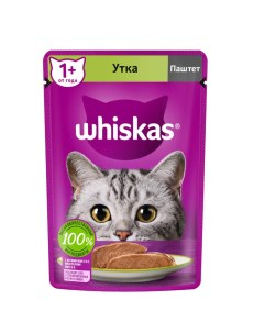 Влажный корм для котят паштет из утки 24шт по 75г Whiskas