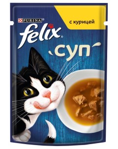 Влажный корм для кошек Суп с курицей 36x48 г Felix