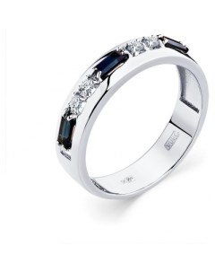 Кольцо с сапфирами и бриллиантами из белого золота Мастер бриллиант