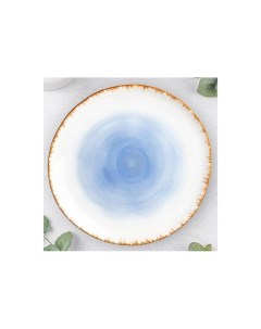 Тарелка для закуски 21х21х2 см Кантри небесно голубая Elan gallery