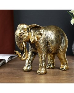 Сувенир полистоун Золотой слон 16 5х27х8 5 см Sima-land