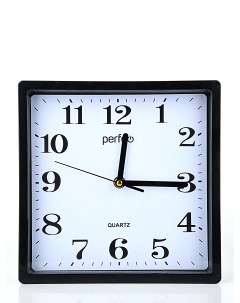 Настенные часы PF WC 005 квадратные 22x22 см черные PF_D0377 Perfeo