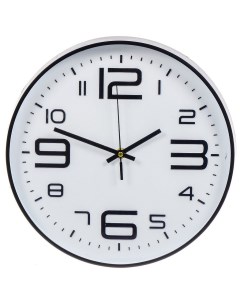 Часы настенные 30х30х4 см круглые пластик белые Модерн Y4 5203 Nobrand