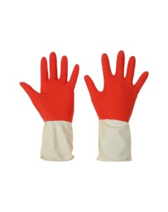 Перчатки хозяйственные резиновые размер S плотные 50 гр цвет красный Доляна