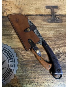 Нож сербский Шеф с двойным чехлом из натуральной кожи с Ножевилкой Модерн Nobrand