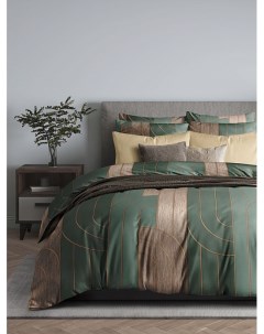 Комплект постельного белья семейный поплин 50x70 см зеленый с бронзовым Guten morgen