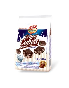Вафли хрустящие шоколадные с кремовой начинкой Crispy Cubes 128 г Lumar