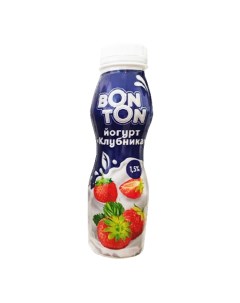 Питьевой йогурт с клубникой 1 5 250 г Bon ton