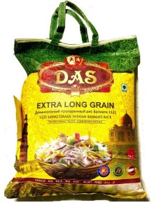 Рис индийский басмати EXTRA длиннозерный пропаренный для плова 5 кг Das