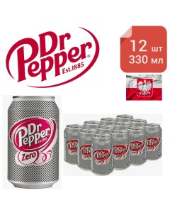 Напиток Dr Pepper Zero Доктор Пеппер зиро без сахара 12 банок по 330 мл Dr. pepper