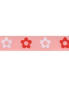 Лента атласная 10 мм 3 8 с рисунком 5х3 м F18 068 цветочки бледно розовые Gamma