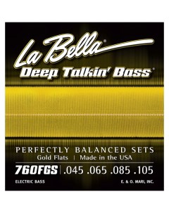 Струны для бас гитары 760FGS Gold Flats La bella