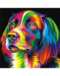 Алмазная мозаика стразами Разноцветный пёс 00115633 20х20 см Ripoma