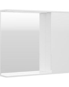 Зеркало шкаф Lake 80х70 правое с подсветкой белый zsLAKE80 R 01 Волна