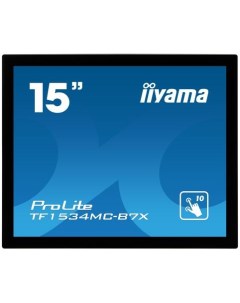 Монитор LCD 15 1024x768 TN TOUCH 250cd m2 H170 V160 VGA DVI HDMI Speakers Black Iiyama