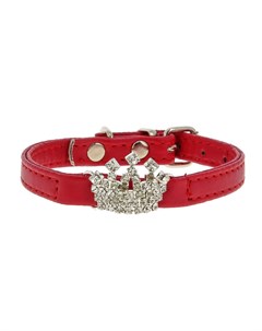 Ошейник для собак Колибри с украшением Корона из страз 10ммх30см красный Каскад
