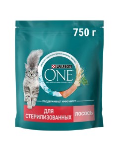 Корм для кошек Sterilised для стерилизованных с лососем и пшеницей сух 750г Purina one