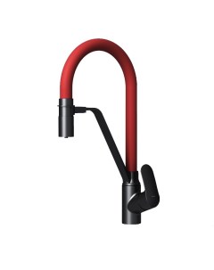 F8007828 Like смеситель для кухни с каналом для питьевой воды и гибким изливом черн красный изли Am.pm.