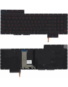 Клавиатура для Asus ROG G701 черная с красной подсветкой Vbparts