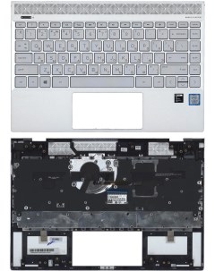 Клавиатура для HP Envy 13 AH Series серебристая с серебристым топкейсом Vbparts