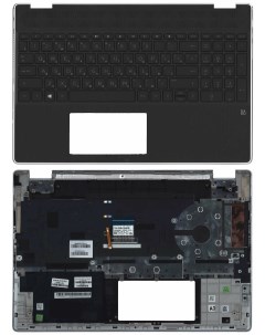 Клавиатура для HP 15 DQ топкейс черный с подсветкой Vbparts