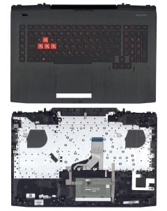 Клавиатура для HP Omen 17 AN топкейс черный красный шрифт Vbparts