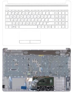 Клавиатура для HP 15 DB 15 DA топкейс белый с беоыми кнопками Vbparts