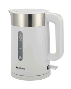 Чайник электрический KE02302 GS 1 7 л белый серебристый Kari home