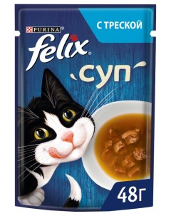 Влажный корм для кошек Суп с треской 36x48 г Felix