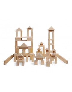 Деревянная игрушка конструктор 85 деталей неокрашенный в пакете Paremo